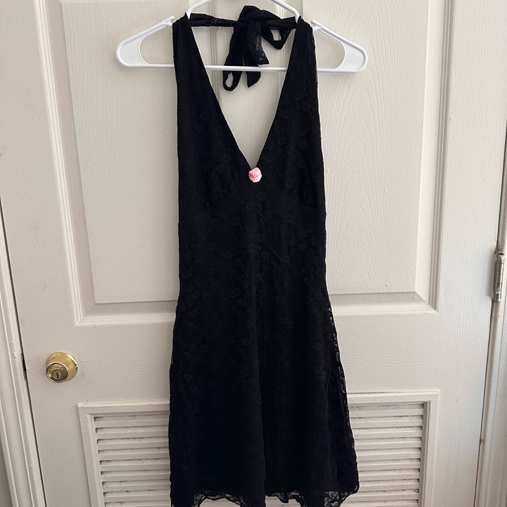 SHEIN Black Halter Dress